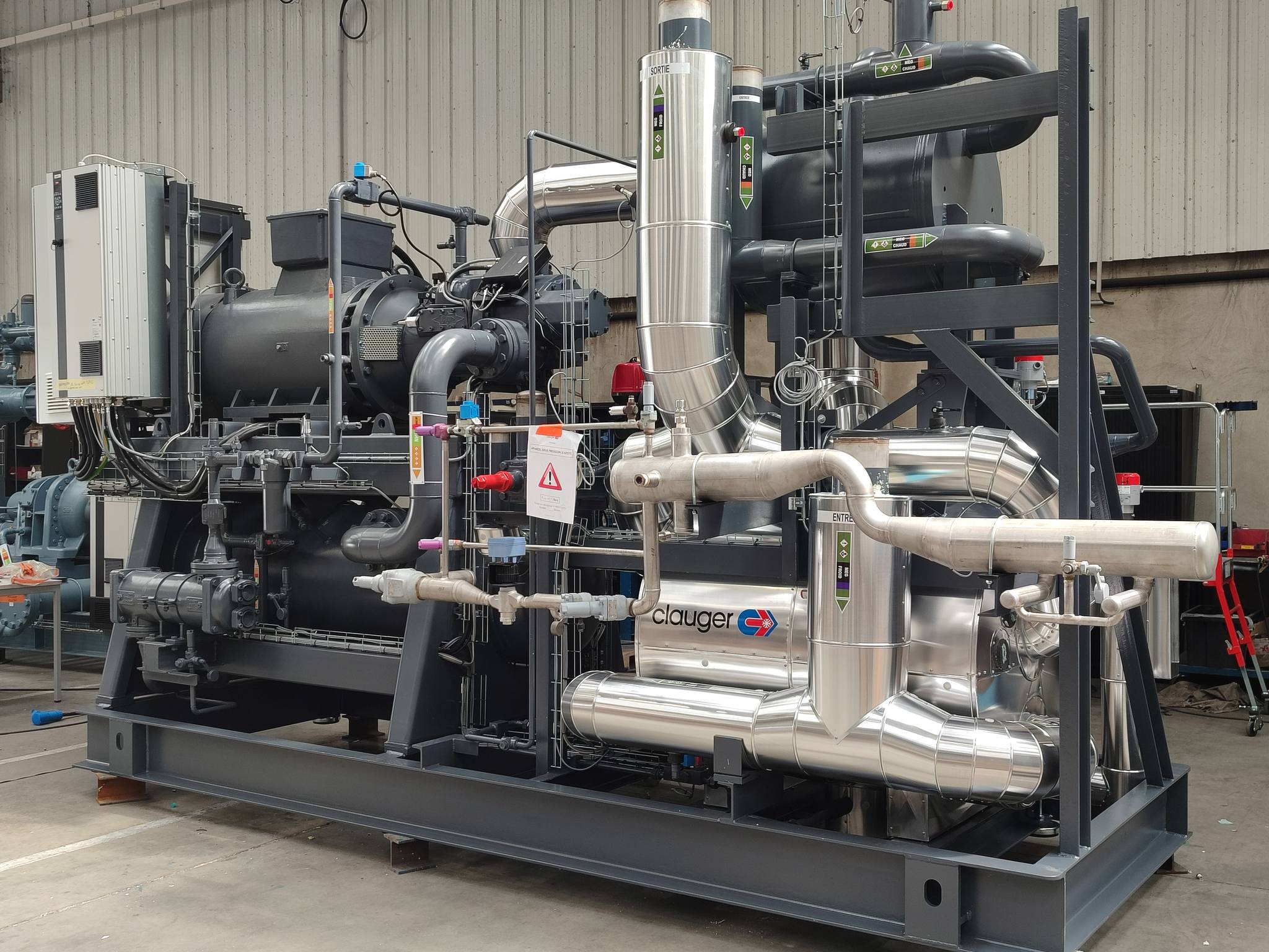 Skid N-PAC Clauger NH3 pour une installation de réfrigération